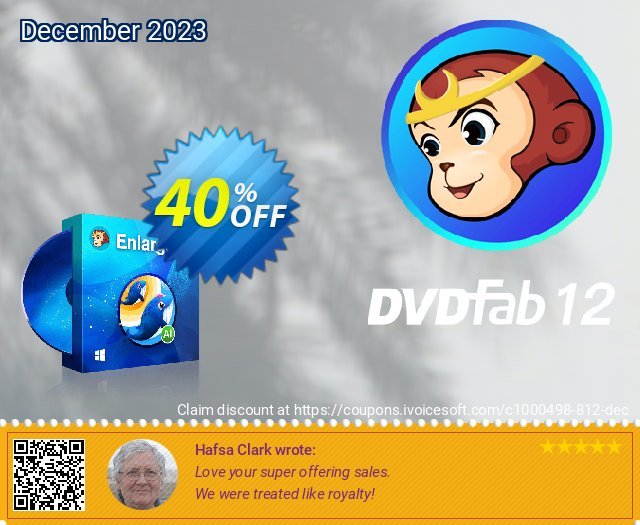 DVDFab Enlarger AI discount 40% OFF, 2022 End year offering sales. 50% OFF DVDFab Enlarger AI, verified