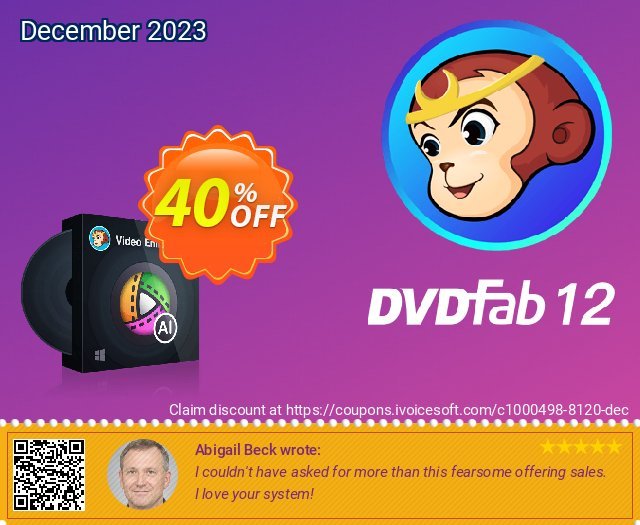 DVDFab Enlarger AI (1 month License) discount 40% OFF, 2022 Year-End offering sales. 50% OFF DVDFab Enlarger AI (1 month License), verified