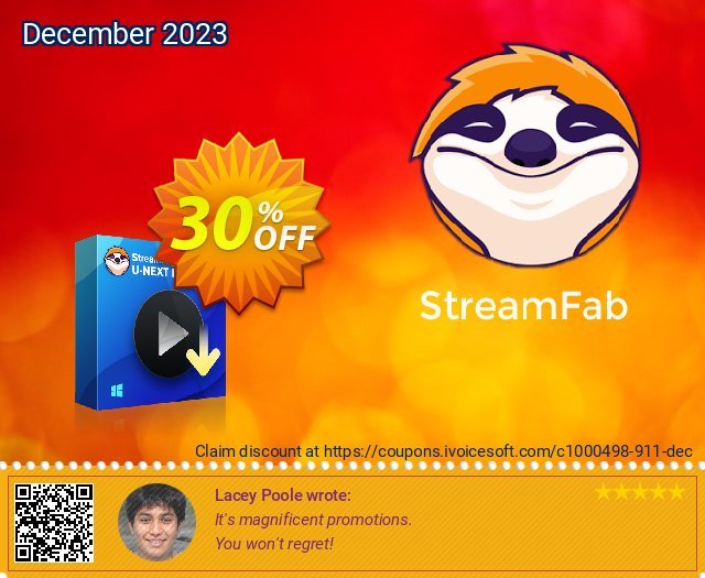 StreamFab U-NEXT Downloader discount 30% OFF, 2022 End year promotions. 30% OFF StreamFab U-NEXT Downloader, verified