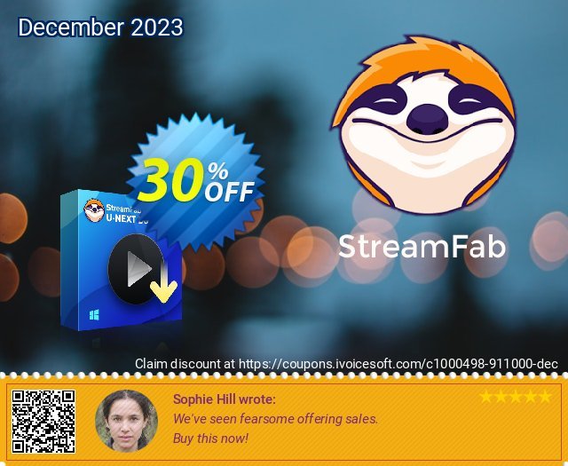 StreamFab U-NEXT Downloader (1 Month License) discount 30% OFF, 2023 World Day of Music offering sales. 30% OFF StreamFab U-NEXT Downloader (1 Month License), verified