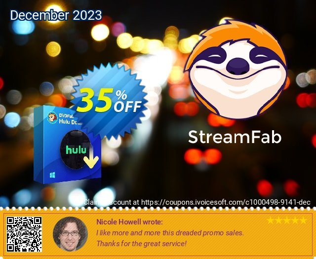 StreamFab Hulu Downloader (1 year License) discount 35% OFF, 2022 Mother Day sales. 50% OFF DVDFab Hulu Downloader, verified