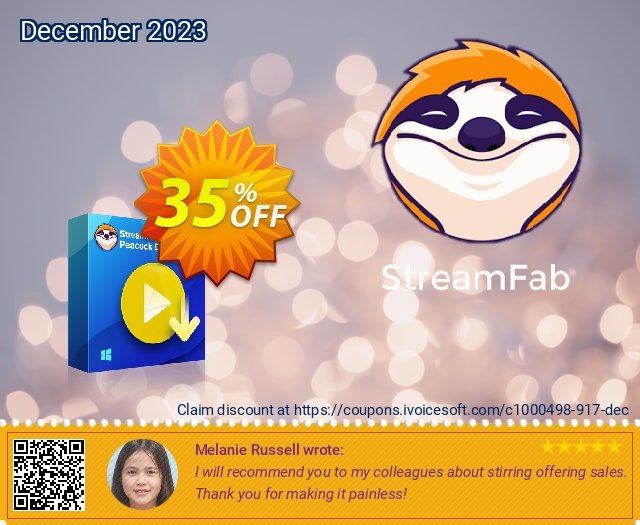 StreamFab Peacock Downloader discount 35% OFF, 2024 Easter Day offering sales. 31% OFF StreamFab FANZA Downloader for MAC, verified