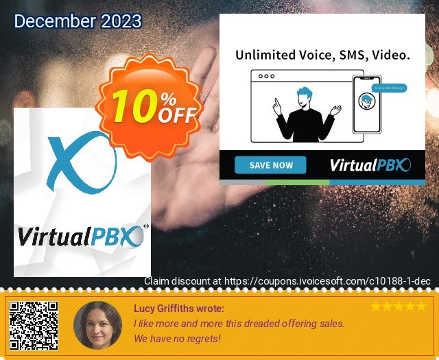 VirtualPBX Essentials (Unlimited Minutes) discount 10% OFF, 2024 April Fools' Day offering sales. 10% OFF VirtualPBX Essentials (Unlimited Minutes), verified