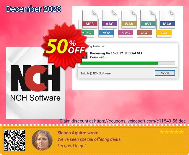 Switch Plus Audio File Converter French discount 50% OFF, 2022 New Year's Day offering deals. NCH coupon discount 11540