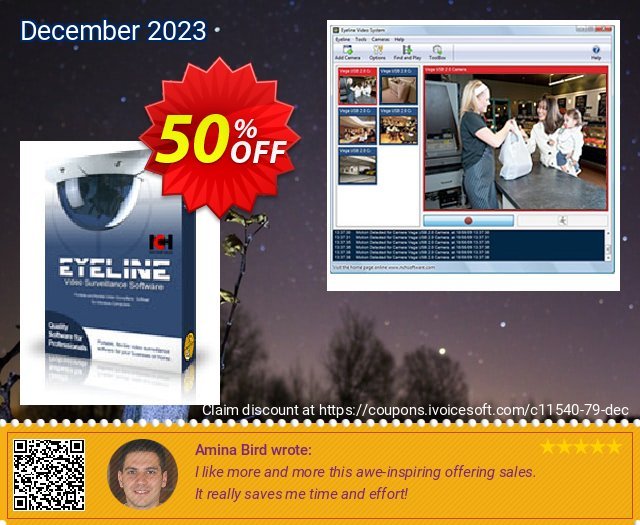 Eyeline Video Surveillance Software (Enterprise) discount 50% OFF, 2024 Spring offer. NCH coupon discount 11540