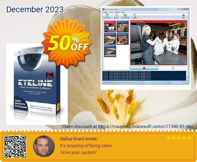 Eyeline Video Surveillance Software (Single Camera) discount 50% OFF, 2024 April Fools' Day offering discount. NCH coupon discount 11540