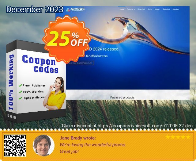 DWGViewX Unlimited License discount 25% OFF, 2024 Easter Day sales. 25% AutoDWG (12005)
