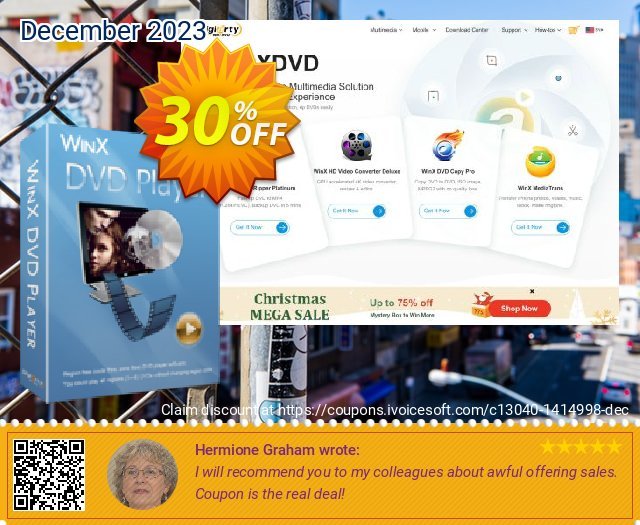 WinX DVD Player atemberaubend Preisnachlass Bildschirmfoto