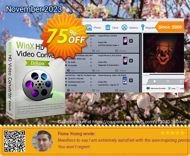 WinX HD Video Converter Deluxe 令人恐惧的 产品销售 软件截图