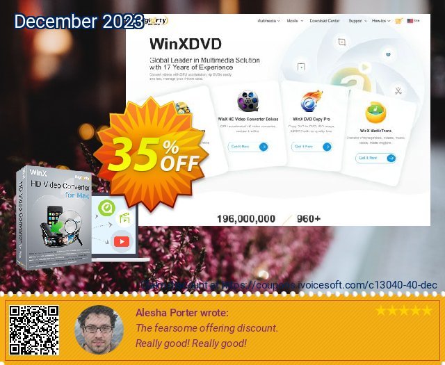WinX HD Video Converter for Mac 令人震惊的 销售折让 软件截图