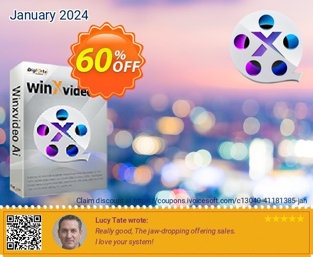 WinXvideo AI discount 60% OFF, 2024 Women Day offering sales. 60% OFF WinXvideo AI, verified