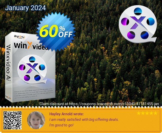 WinXvideo AI 1-Year 3 PCs discount 60% OFF, 2024 Women Day promo. 60% OFF WinXvideo AI 1-Year 3 PCs, verified