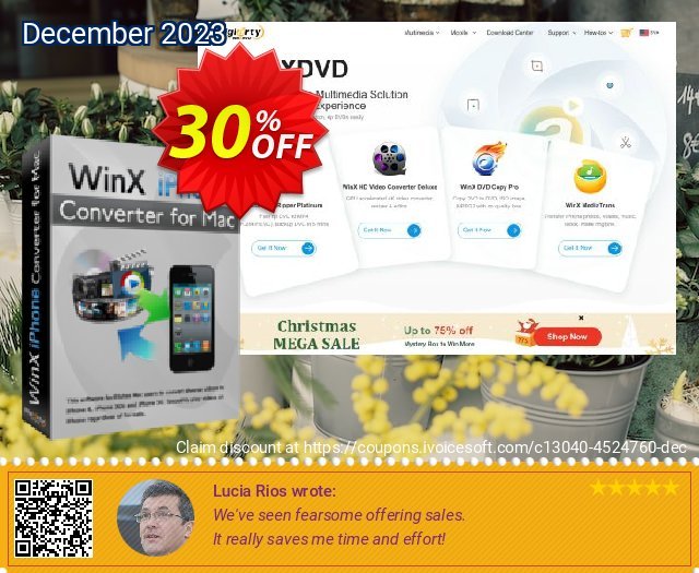 WinX iPhone Converter for Mac 美妙的 产品销售 软件截图