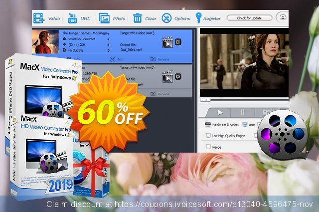 MacX HD Video Converter Pro for Windows 3-month klasse Verkaufsförderung Bildschirmfoto