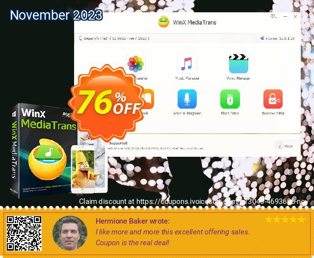 WinX MediaTrans uneingeschränkt Preisnachlass Bildschirmfoto