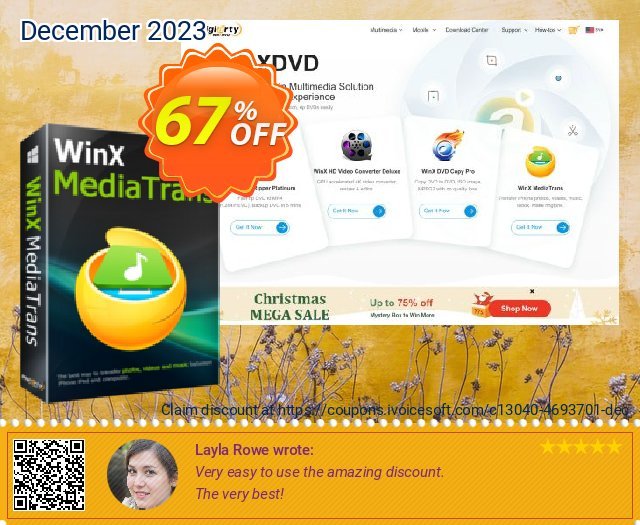 WinX MediaTrans Family License klasse Außendienst-Promotions Bildschirmfoto