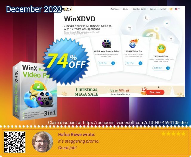 WinX Family Video Pack (for 6 PCs) discount 74% OFF, 2022 Spring offering sales. WinX Family Video Pack (for 6 PCs) amazing discounts code 2022