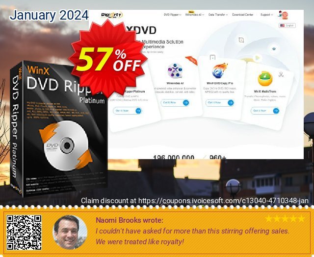 WinX DVD Ripper Platinum Lifetime (Gift: DVD copy Pro) discount 57% OFF, 2022 Xmas offering deals. 57% OFF WinX DVD Ripper Platinum Lifetime (Gift: DVD copy Pro), verified