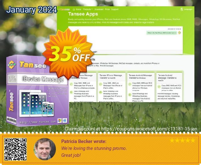 Tansee iOS Message Transfer for Mac (3-years) discount 35% OFF, 2022 Mother's Day offering sales. Tansee discount codes 13181