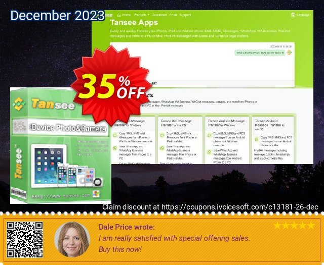 Tansee iOS Photo & Camera Transfer - 1 year discount 35% OFF, 2024 April Fools' Day discount. Tansee discount codes 13181