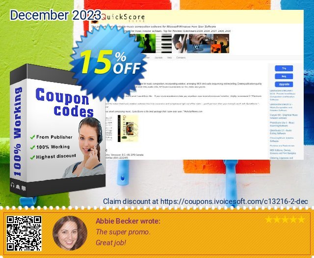 QuickScore Elite 2012 Exzellent Verkaufsförderung Bildschirmfoto