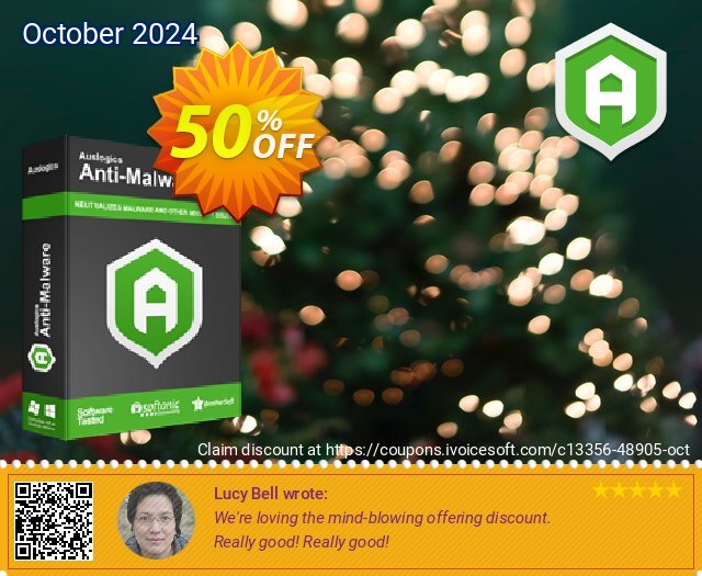 Auslogics Anti-Malware discount 50% OFF, 2025 Women Day offering sales. 50% OFF Auslogics Anti-Malware, verified