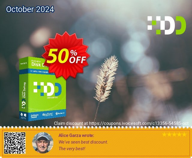 Auslogics Disk Defrag Pro discount 50% OFF, 2025 Women Day offering sales. 