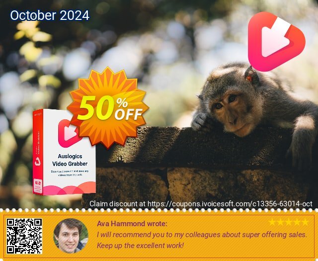 Auslogics Video Grabber discount 50% OFF, 2024 Halloween offering sales. 50% OFF Auslogics Video Grabber, verified