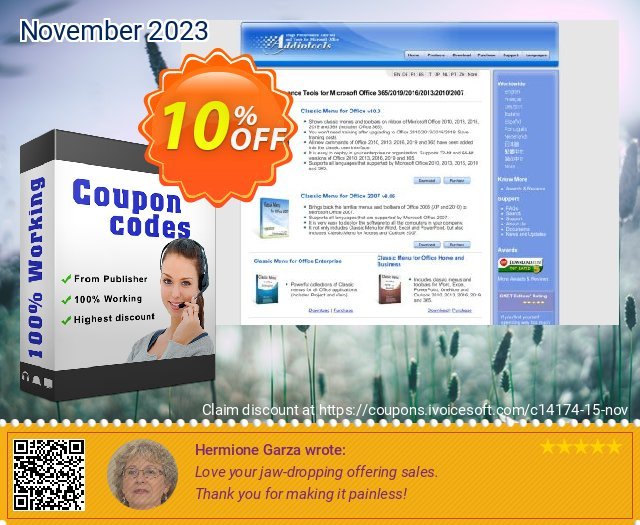 Classic Menu for Office Enterprise discount 10% OFF, 2024 World Heritage Day discounts. Add-in tools coupon (14174)