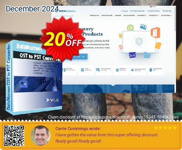 DataNumen OST to PST Converter discount 20% OFF, 2024 New Year's Day offering discount. 20% OFF DataNumen File Splitter, verified