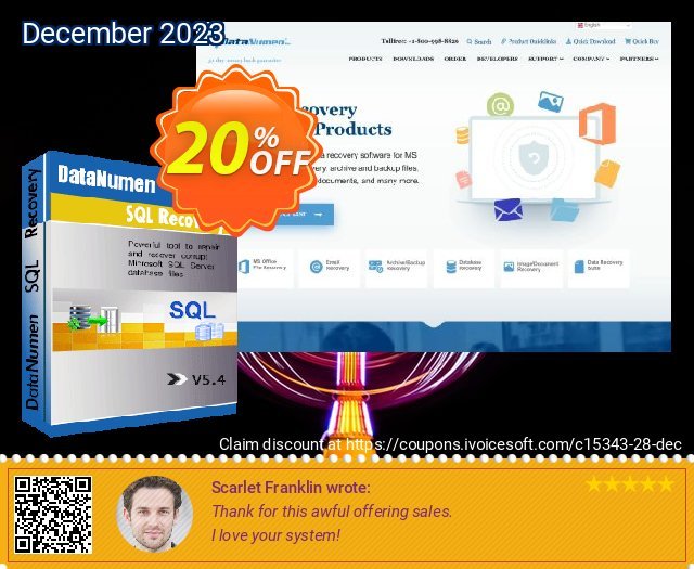 DataNumen SQL Recovery discount 20% OFF, 2024 April Fools' Day discount. Education Coupon