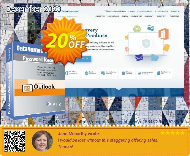 DataNumen Outlook Password Recovery discount 20% OFF, 2024 Labour Day offer. 20% OFF DataNumen Outlook Password Recovery, verified