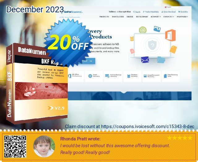 DataNumen BKF Repair discount 20% OFF, 2024 Resurrection Sunday offering sales. Education Coupon
