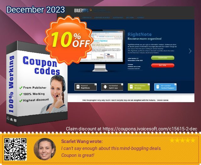 RightNote discount 10% OFF, 2022 Happy New Year offering sales. 25% discount