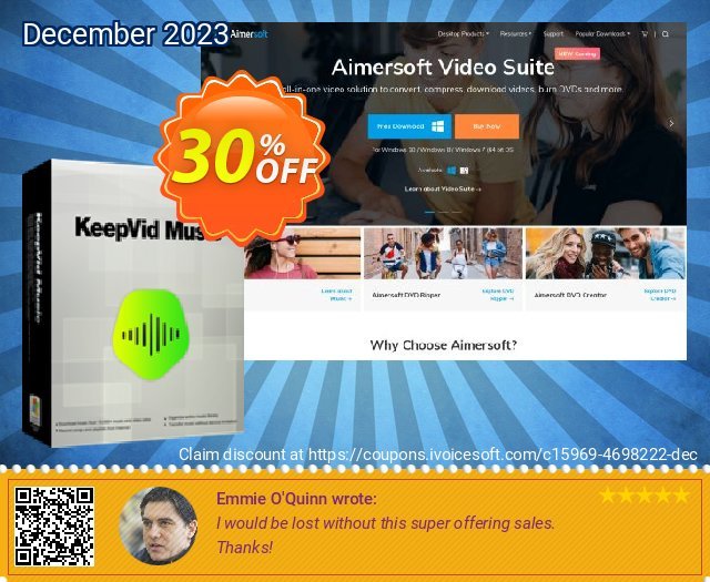 KeepVid Music wunderschön Sale Aktionen Bildschirmfoto