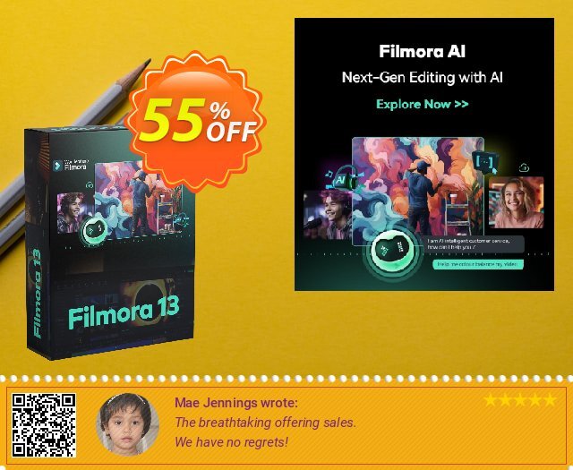 Filmora Video Editor discount 55% OFF, 2024 Easter Day offering sales. 55% OFF Filmora Video Editor, verified