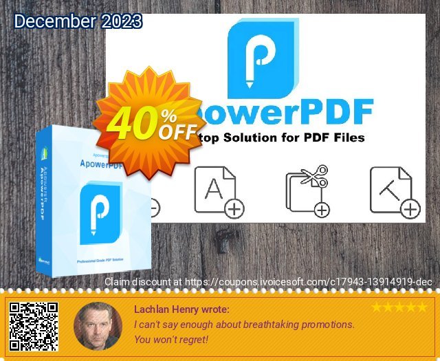 ApowerPDF Family License (Lifetime) discount 40% OFF, 2022 Summer offering sales. ApowerPDF Family License (Lifetime) Awful promotions code 2022