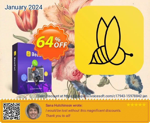 BeeCut Lifetime License discount 64% OFF, 2023 New Year's Day offering sales. BeeCut Personal License (Lifetime Subscription) dreaded sales code 2023