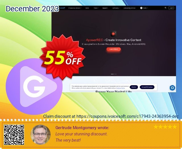 Apowersoft GIF (Monthly Subscription) discount 55% OFF, 2024 Mother Day offering sales. Apowersoft GIF Personal License (Monthly Subscription) Best sales code 2024