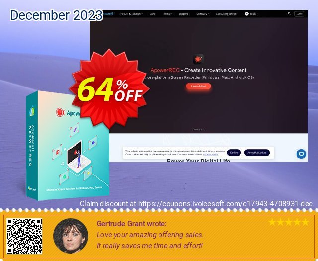 Apowersoft Screen Recorder Pro Business Lifetime License discount 64% OFF, 2022 New Year's Day promotions. Apowersoft Screen Recorder Pro Commercial License (Lifetime Subscription) impressive discounts code 2022
