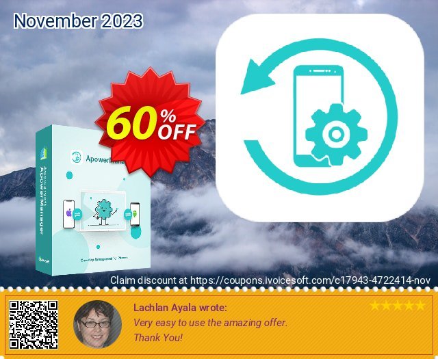 ApowerManager 1 Year License discount 60% OFF, 2024 Library Lovers Month offering sales. ApowerManager Personal License (Yearly Subscription) wondrous sales code 2024