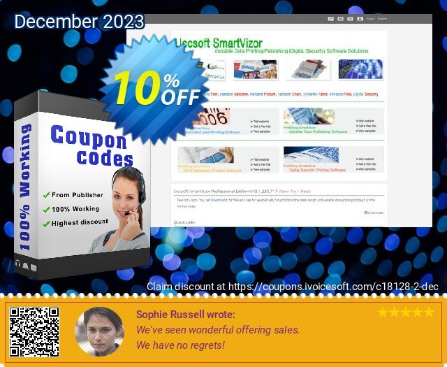 SmartVizor Variable Barcode Label Printing Software V22.0 discount 10% OFF, 2024 Easter Day offering sales. UCCSOFT coupon 18128