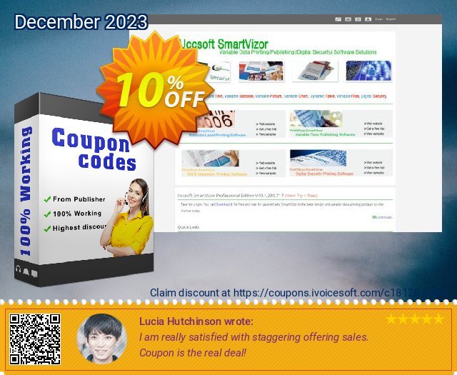 Get 10% OFF SmartVizor Batch Barcode Generator Maker Software V22.0 promo sales
