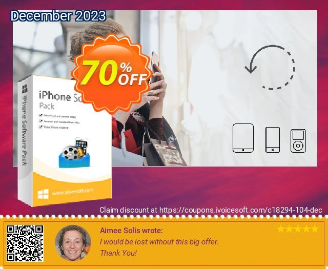 Aiseesoft iPhone Software Pack discount 70% OFF, 2024 Spring offering sales. 40% Aiseesoft