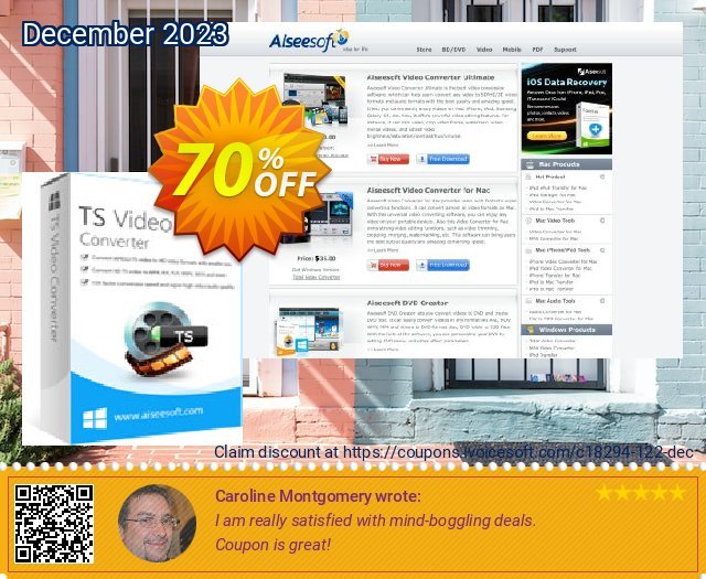 Aiseesoft TS Video Converter discount 70% OFF, 2024 Easter Day offering sales. 40% Aiseesoft
