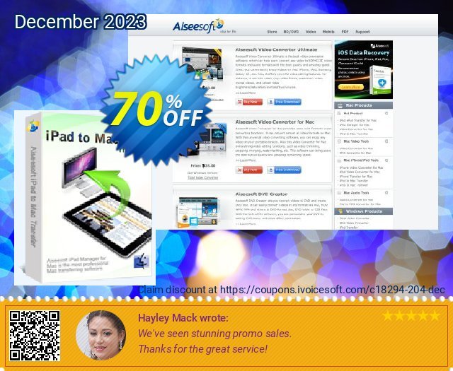 Aiseesoft iPad to Mac Transfer klasse Sale Aktionen Bildschirmfoto