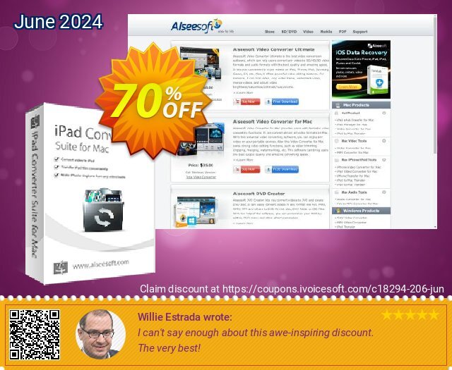 Aiseesoft iPad Converter Suite for Mac discount 70% OFF, 2024 Working Day offer. 40% Aiseesoft