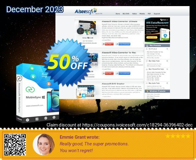 Aiseesoft MobieSync - 1 Month 优秀的 产品折扣 软件截图