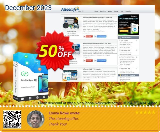 Aiseesoft MobieSync - Lifetime/5 PCs Sonderangebote Verkaufsförderung Bildschirmfoto