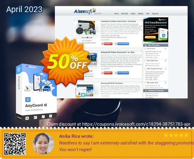 Aiseesoft AnyCoord - 1 Quarter beeindruckend Förderung Bildschirmfoto